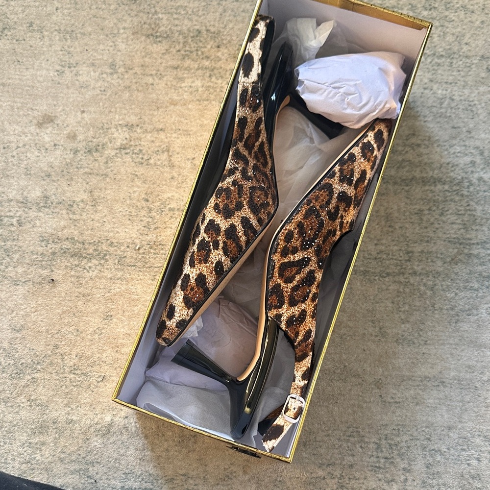 Leopard Print Rhinestone Heels